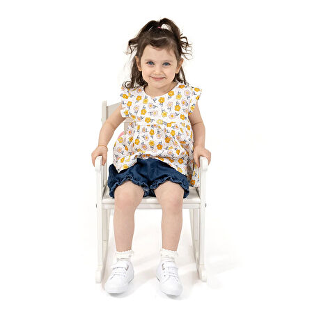 HelloBaby Flowers Kız Tshirt-Şort Kız Bebek