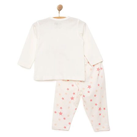 HelloBaby Kız Küçük Yıldız Desenli Uzun Kol Pijama Takımı