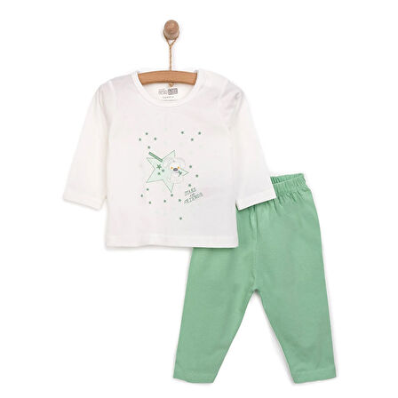 HelloBaby Uzun Kol Köpek Desenli Bisiklet Yaka Pijama Takımı