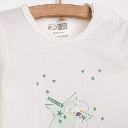 HelloBaby Uzun Kol Köpek Desenli Bisiklet Yaka Pijama Takımı
