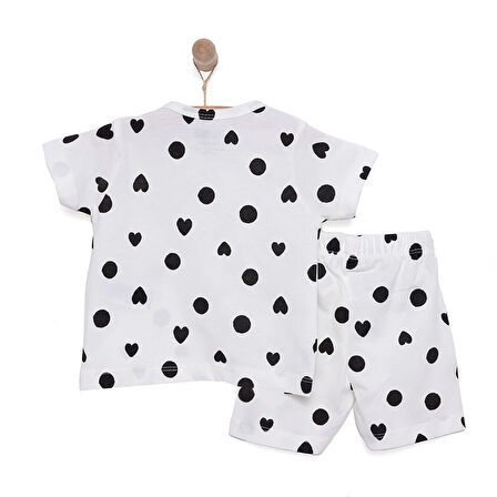 HelloBaby Kız Puantiyeli Kısa Kol Pijama Takımı