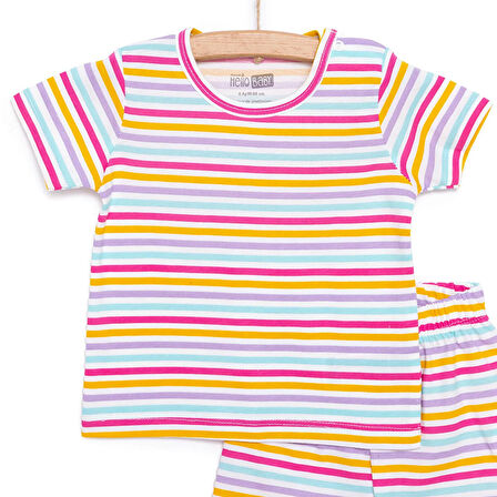 HelloBaby Kız Kısa Kol Pijama Takımı Kız Bebek