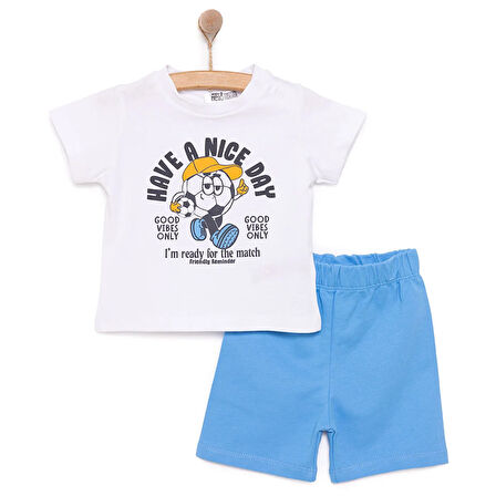 HelloBaby Basic Erkek Futboll Baskılı Şortlu Takım Erkek Bebek