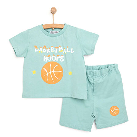 HelloBaby Basic Erkek Basketbol Baskılı Şortlu Takım Erkek Bebek
