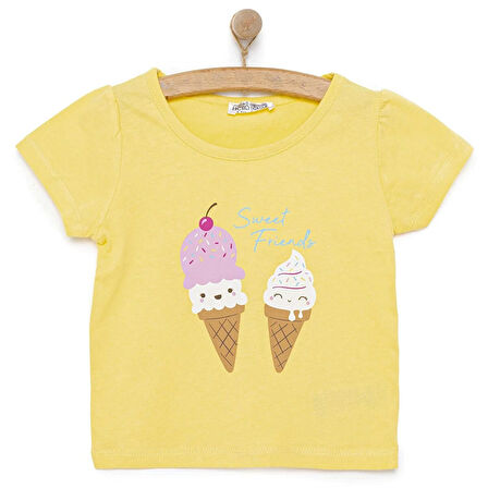 HelloBaby Basic Dondurma Baskılı Tshirt Kız Bebek