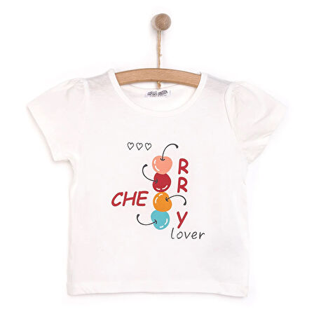 HelloBaby Basic Kiraz Baskılı Tshirt Kız Bebek