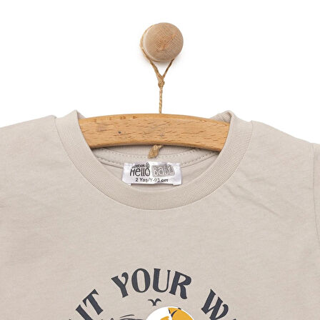 HelloBaby Basic Dalga Baskılı Tshirt Erkek Bebek