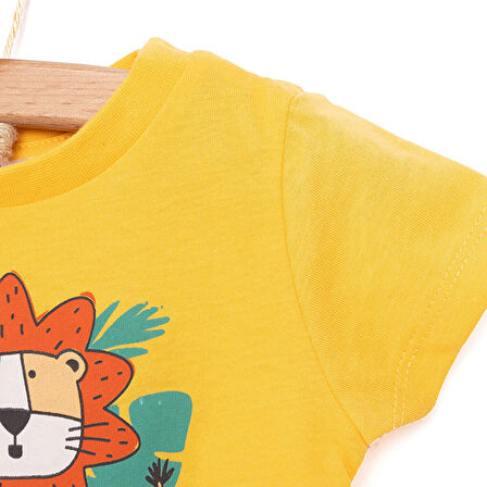 HelloBaby Basic Aslan Baskılı Tshirt Erkek Bebek