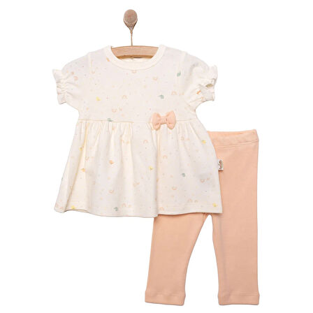 Bebetto Yenidoğan Organic Colorful Birds Tshirt-Tayt Kız Kız Bebek