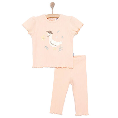 Bebetto Yenidoğan Cute Duck Tshirt-Patiksiz Alt Kız Bebek