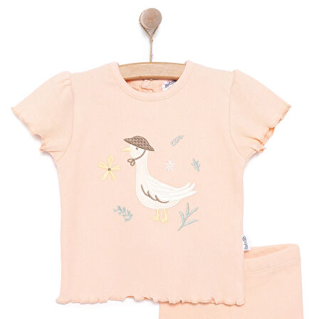 Bebetto Yenidoğan Cute Duck Tshirt-Patiksiz Alt Kız Bebek