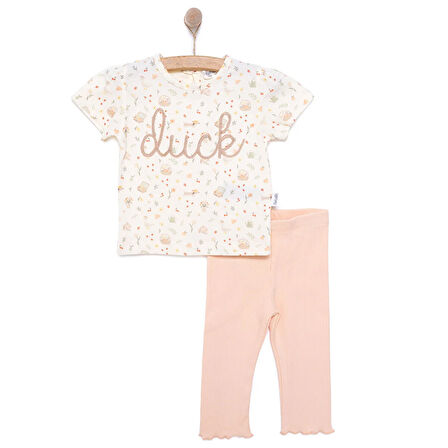 Bebetto Yenidoğan Cute Duck Tshirt-Patiksiz Alt Kız Bebek