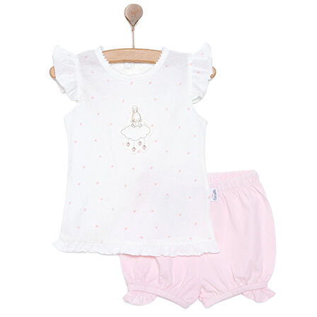 Bebetto 25Y Bebetto Yenidoğan Mini Heart Tshirt-Şort Kız Bebek