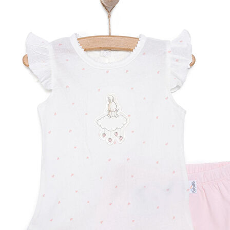 Bebetto 25Y Bebetto Yenidoğan Mini Heart Tshirt-Şort Kız Bebek