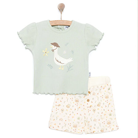 Bebetto Yenidoğan Cute Duck Tshirt-Şort Kız Bebek