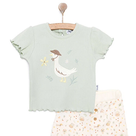 Bebetto Yenidoğan Cute Duck Tshirt-Şort Kız Bebek