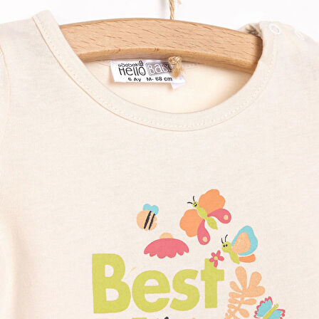 HelloBaby Basic Best Mom Baskılı Tshirt Kız Bebek
