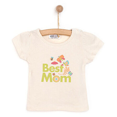 HelloBaby Basic Best Mom Baskılı Tshirt Kız Bebek