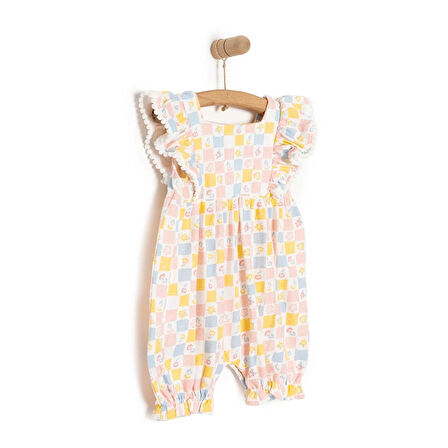 HelloBaby Flowers Kız Kısa Tulum Kız Bebek