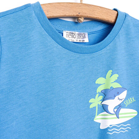 HelloBaby Baby Shark Erkek Tshirt-Şort Erkek Bebek