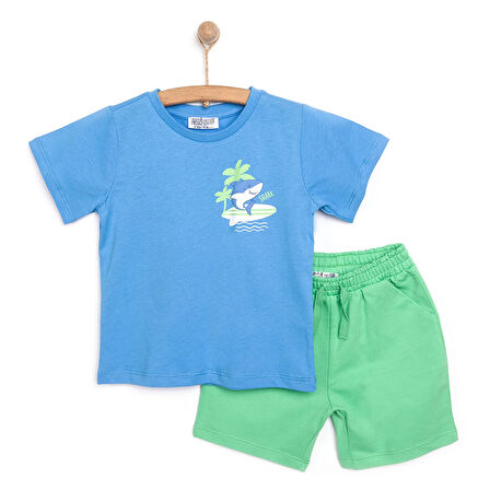 HelloBaby Baby Shark Erkek Tshirt-Şort Erkek Bebek