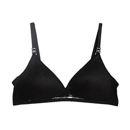 baby mom Anne Giyim Kaplı Emzirme Sütyeni Dantelli Siyah