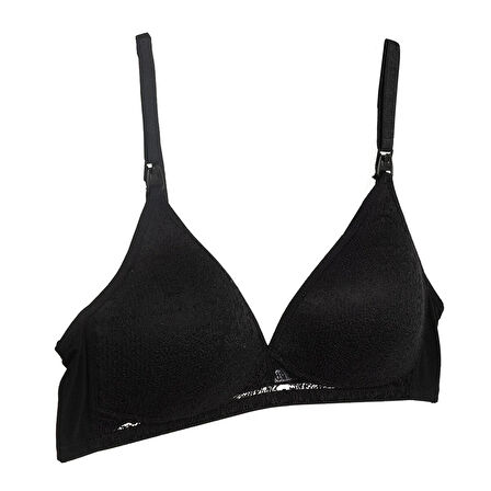 baby mom Anne Giyim Kaplı Emzirme Sütyeni Dantelli Siyah