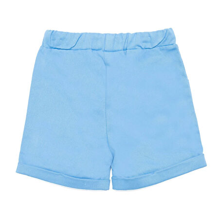 HelloBaby Erkek Bebek Şort Baby Shark Reçme Paça Açık Mavi