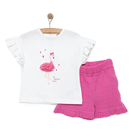 HelloBaby Little Blooms Kız Tshirt-Şort Kız Bebek