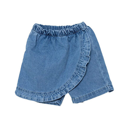 HelloBaby Kız Bebek Şort Denim Spring Memories Reçme Paça İndigo