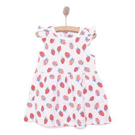 HelloBaby Kız Bebek Basic Elbise Bisiklet Yaka Atlet Kol Ekru