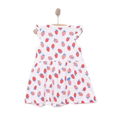 HelloBaby Kız Bebek Basic Elbise Bisiklet Yaka Atlet Kol Ekru