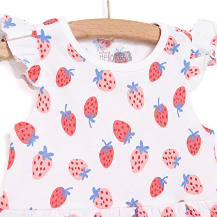 HelloBaby Kız Bebek Basic Elbise Bisiklet Yaka Atlet Kol Ekru