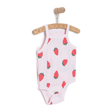 HelloBaby Çilek Desenli İp Askılı Body