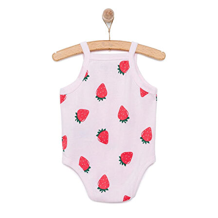 HelloBaby Çilek Desenli İp Askılı Body