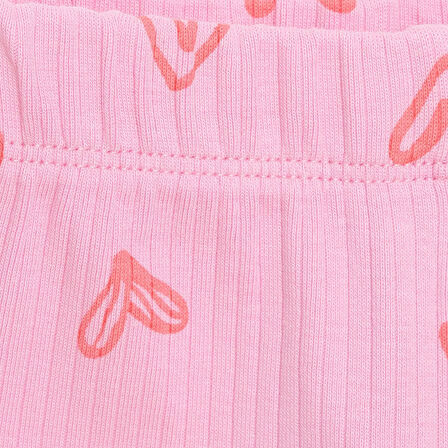 HelloBaby Kız Kalp Desenli İspanyol Paça Kaşkorse Tayt Kız Bebek