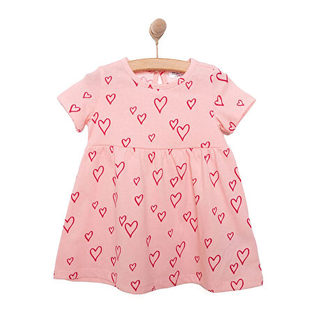 HelloBaby Basic Kız Kalp Desenli Elbise Kız Bebek