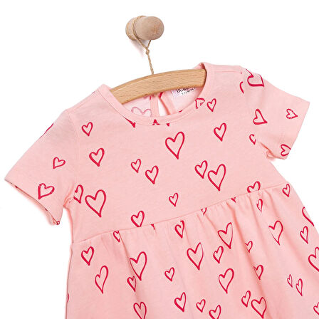 HelloBaby Basic Kız Kalp Desenli Elbise Kız Bebek