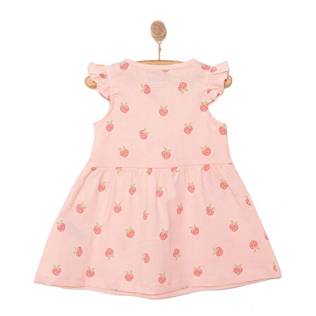 HelloBaby Basic Kız Şeftali Desenli Elbise Kız Bebek