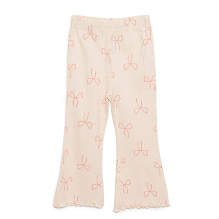 HelloBaby Basic Kız Fiyonk Desenli İspanyol Paça Kaşkorse Tayt Kız Bebek