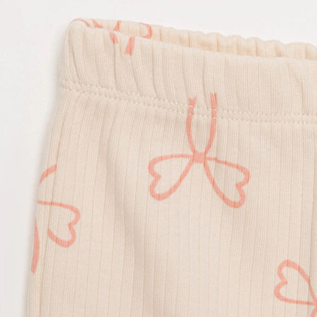 HelloBaby Basic Kız Fiyonk Desenli İspanyol Paça Kaşkorse Tayt Kız Bebek