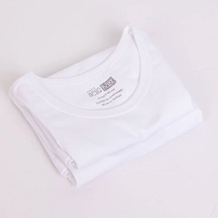 HelloBaby 2'li Beyaz Atlet Erkek Bebek