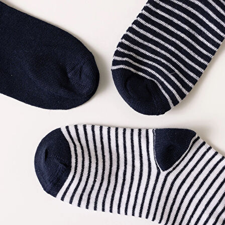 HelloBaby Erkek Bebek 3lü Soket Çorap Desenli Lacivert