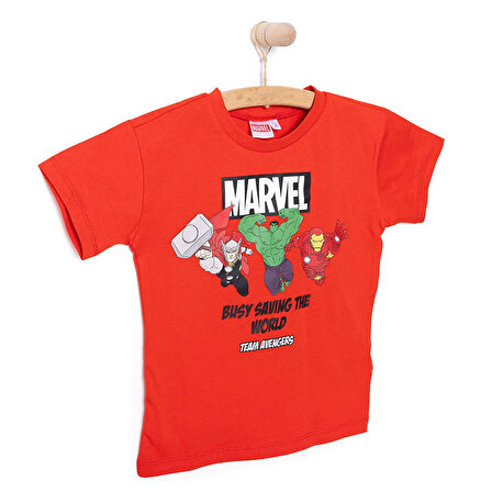 Marvel Erkek Bebek Tişört Bisiklet Yaka Kısa Kol Kırmızı