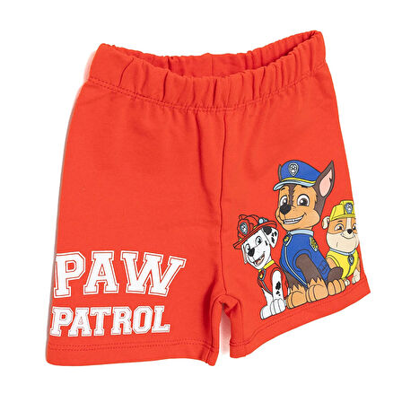 PAW Patrol - NICKELODEON Erkek Bebek Şort Reçme Paça Kırmızı