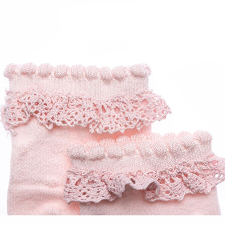 HelloBaby Kız Dantelli Çorap Kız Bebek