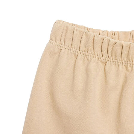 HelloBaby Unisex Basic Şort Reçme Paça Bej