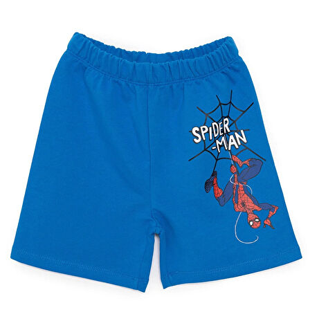 Marvel Erkek Bebek Şort Spiderman Reçme Paça Mavi