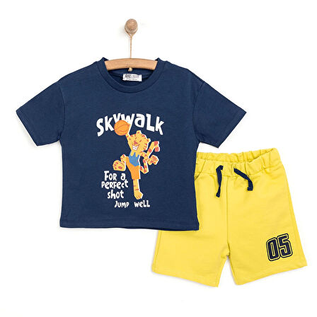 HelloBaby Varsity Erkek Tshirt-Şort Erkek Bebek