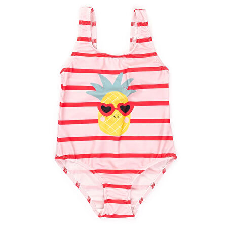 HelloBaby Çizgili Büyük Ananas Kız Mayo Kız Bebek